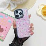 For iPhone 14 Pro Max Noctilucent Light Drip Glue Shockproof Phone Case(Pink)