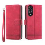 For OPPO A78 5G Global/A58x Global/A1x 5G Dierfeng Dream Line TPU + PU Leather Phone Case(Red)