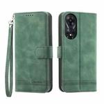 For OPPO A78 5G Global/A58x Global/A1x 5G Dierfeng Dream Line TPU + PU Leather Phone Case(Green)