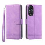 For OPPO A78 5G Global/A58x Global/A1x 5G Dierfeng Dream Line TPU + PU Leather Phone Case(Purple)