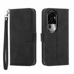 For OPPO Reno10 5G Dierfeng Dream Line TPU + PU Leather Phone Case(Black)