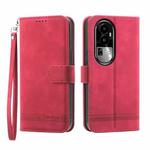 For OPPO Reno10 5G Dierfeng Dream Line TPU + PU Leather Phone Case(Red)
