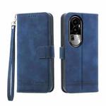 For OPPO Reno10 5G Dierfeng Dream Line TPU + PU Leather Phone Case(Blue)