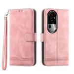 For OPPO Reno10 5G Dierfeng Dream Line TPU + PU Leather Phone Case(Pink)