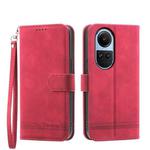For OPPO Reno10 Global/Reno10 Pro Global Dierfeng Dream Line TPU + PU Leather Phone Case(Red)
