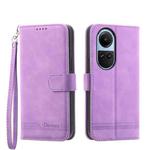 For OPPO Reno10 Global/Reno10 Pro Global Dierfeng Dream Line TPU + PU Leather Phone Case(Purple)