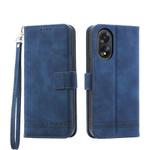 For OPPO A38 4G Dierfeng Dream Line TPU + PU Leather Phone Case(Blue)