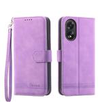 For OPPO A38 4G Dierfeng Dream Line TPU + PU Leather Phone Case(Purple)