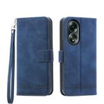 For OPPO A58 4G Dierfeng Dream Line TPU + PU Leather Phone Case(Blue)