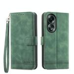 For OPPO A58 4G Dierfeng Dream Line TPU + PU Leather Phone Case(Green)