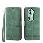 For OPPO Reno11 China Dierfeng Dream Line TPU + PU Leather Phone Case(Green)