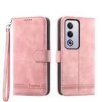 For OPPO A3 Pro 5G Dierfeng Dream Line TPU + PU Leather Phone Case(Pink)