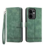For OPPO Reno13 F 4G / 5G Dierfeng Dream Line TPU Hybrid PU Leather Phone Case(Green)