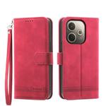 For OPPO A5 PRO 5G Global Dierfeng Dream Line TPU Hybrid PU Leather Phone Case(Red)