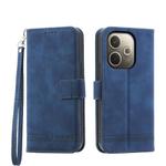 For OPPO A5 PRO 5G Global Dierfeng Dream Line TPU Hybrid PU Leather Phone Case(Blue)