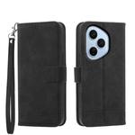 For OPPO Reno14 Global / Reno14 F 5G Dierfeng Dream Line TPU Hybrid PU Leather Phone Case(Black)
