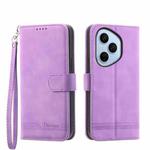 For OPPO Reno14 Global / Reno14 F 5G Dierfeng Dream Line TPU Hybrid PU Leather Phone Case(Purple)