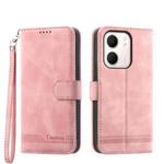 For OPPO A5x 5G / A3 4G / 5G / A3x 4G / 5G Dierfeng Dream Line TPU Hybrid PU Leather Phone Case(Pink)