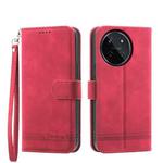 For Realme 11 4G Dierfeng Dream Line TPU + PU Leather Phone Case(Red)