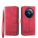 For Realme 12 Pro+ Dierfeng Dream Line TPU + PU Leather Phone Case(Red)