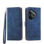 For Realme GT 6 Global Dierfeng Dream Line TPU + PU Leather Phone Case(Blue)