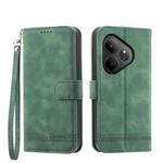 For Realme GT 6 Global Dierfeng Dream Line TPU + PU Leather Phone Case(Green)