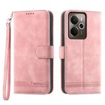 For Realme 14 / Realme P3 5G Dierfeng Dream Line TPU Hybrid PU Leather Phone Case(Pink)