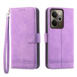 For Realme 14 / Realme P3 5G Dierfeng Dream Line TPU Hybrid PU Leather Phone Case(Purple)