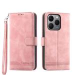 For Realme 15T 5G Dierfeng Dream Line TPU Hybrid PU Leather Phone Case(Pink)