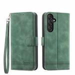 For Samsung Galaxy M55 Dierfeng Dream Line TPU + PU Leather Phone Case(Green)