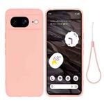 For Google Pixel 8 Pure Color Liquid Silicone Shockproof Phone Case(Pink)