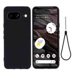 For Google Pixel 8 Pure Color Liquid Silicone Shockproof Phone Case(Black)