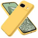 For Google Pixel 8a Pure Color Liquid Silicone Shockproof Phone Case(Yellow)