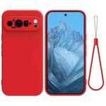 For Google Pixel 9 Pure Color Liquid Silicone Shockproof Phone Case(Red)