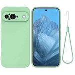 For Google Pixel 9 Pure Color Liquid Silicone Shockproof Phone Case(Green)