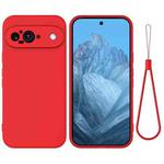 For Google Pixel 9 Pure Color Liquid Silicone Shockproof Phone Case(Red)