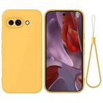 For Google Pixel 9a Pure Color Liquid Silicone Shockproof Phone Case(Yellow)