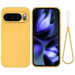 For Google Pixel 10 Pro Pure Color Liquid Silicone Shockproof Phone Case(Yellow)