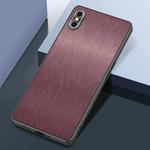 For iPhone X Rain Silk Texture Shockproof Phone Case(Coffee)