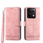 For Xiaomi Redmi Note 13 Pro 5G Dierfeng Dream Line TPU + PU Leather Phone Case(Pink)