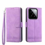 For Xiaomi 14 Dierfeng Dream Line TPU + PU Leather Phone Case(Purple)