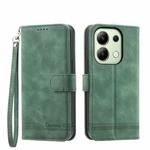 For Xiaomi Redmi Note13 4G Dierfeng Dream Line TPU + PU Leather Phone Case(Green)