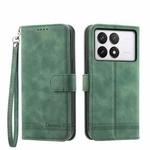 For Xiaomi Poco X6 Pro 5G Dierfeng Dream Line TPU + PU Leather Phone Case(Green)