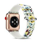 For Apple Watch Series 7 41mm / 6 & SE & 5 & 4 40mm / 3 & 2 & 1 38mm Floral Leather Watchband(F11)