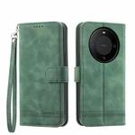 For Huawei Mate 60 Pro Dierfeng Dream Line TPU + PU Leather Phone Case(Green)