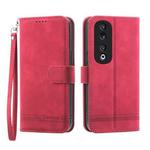 For Honor 90 Pro 5G Dierfeng Dream Line TPU + PU Leather Phone Case(Red)