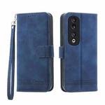 For Honor 90 Pro 5G Dierfeng Dream Line TPU + PU Leather Phone Case(Blue)