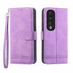 For Honor 90 Pro 5G Dierfeng Dream Line TPU + PU Leather Phone Case(Purple)
