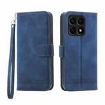 For Honor X8a 4G Dierfeng Dream Line TPU + PU Leather Phone Case(Blue)