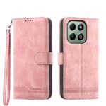 For Honor X6b Dierfeng Dream Line TPU + PU Leather Phone Case(Pink)